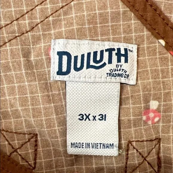 Duluth Brown Overalls with Mushroom Print.3X X 31 women’s - Picture 4 of 10